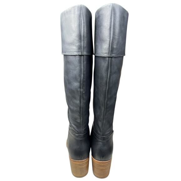 UGG Women’s Carlin Black Leather Block Heel Riding Boot Size US 10 - Picture 8 of 13